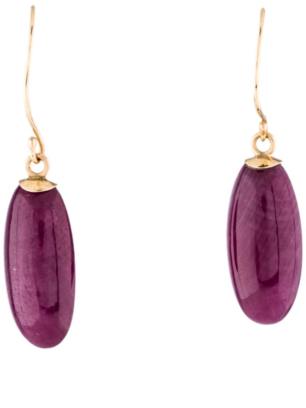 Jamie Joseph 14k Ruby French Hook earrings PERFECT Condition - Picture 6 of 9